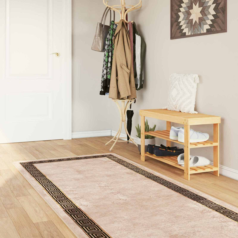 Area Rug, Black/Beige, Runner 100cm x 250cm