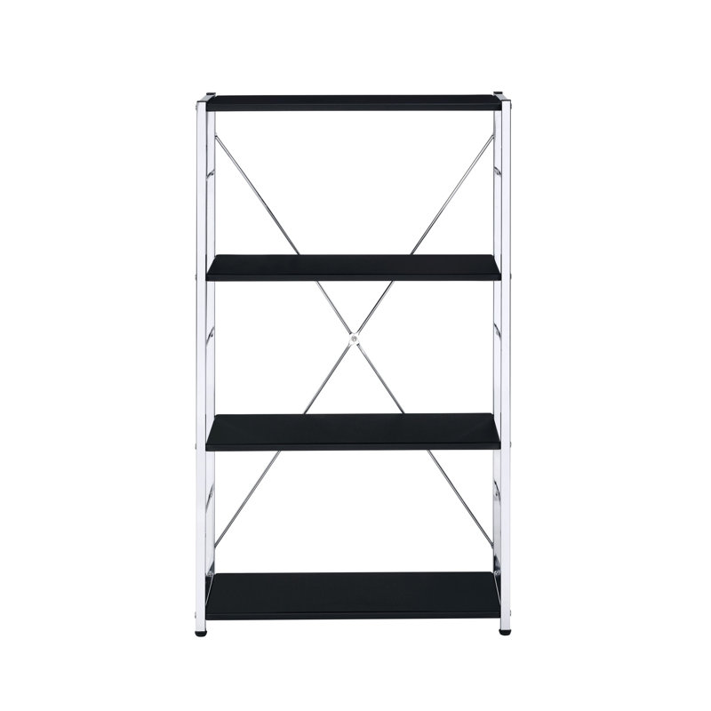 Bookshelf With Metal Frame, Black/Silver
