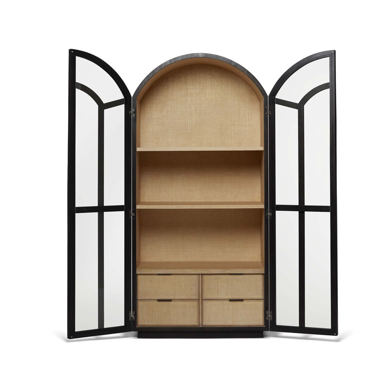 Claudine China Cabinet, Coffee/Husk/Classic Bronze