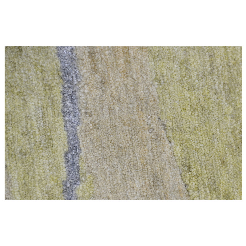 Hand Knotted Wool Geometric Area Rug, Round 6'