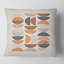 Carré, abstrait soleil et lune en bleu et orange - Coussin décoratif imprimé moderne-60159556
