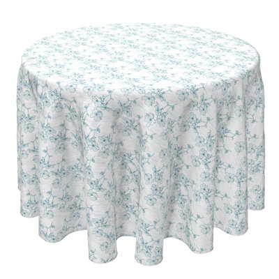 Round Floral Cotton Tablecloth