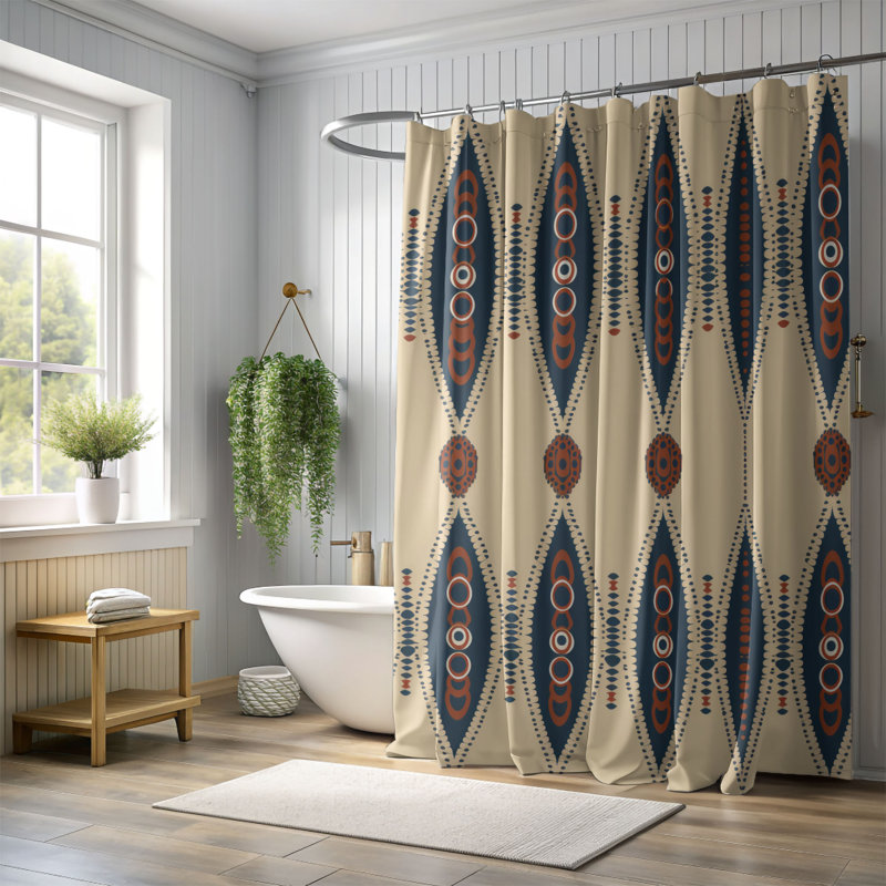 Rideau de douche Boho, H 74 po x l 71 po