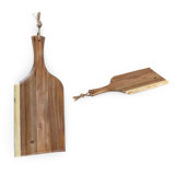 Dunson Artisan Acacia Charcuterie Cheese Board and Serving Platter with Raw Wood Edge