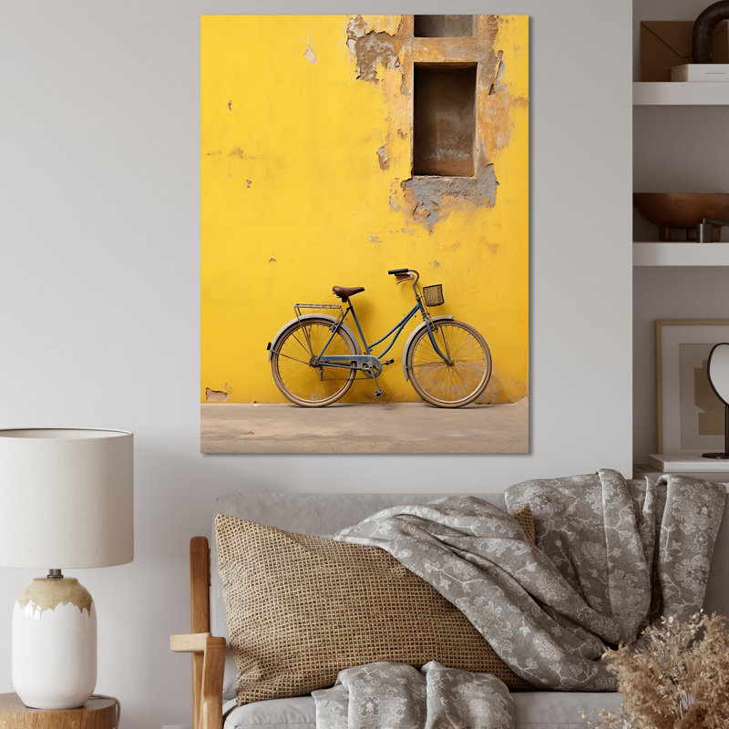 " Lemon Leisure Bicycle I ", Wrapped Canvas, 32" H x 24" W x 1" D