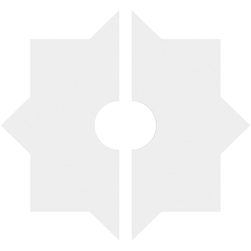 14"OD x 3"ID x 7 3/4"C x 1"P Axel Architectural Grade PVC Contemporary Ceiling Medallion, Two Piece, 1" H x 14" W x 14" D