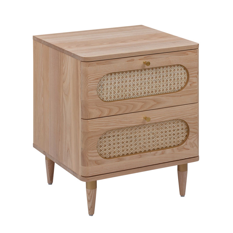 48cm W Solid + Manufactured Wood Bedside Table