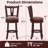 26'' Counter Height Swivel Barstools Set of 2 High Backs & Footrests Solid Wood-24852805-24852808