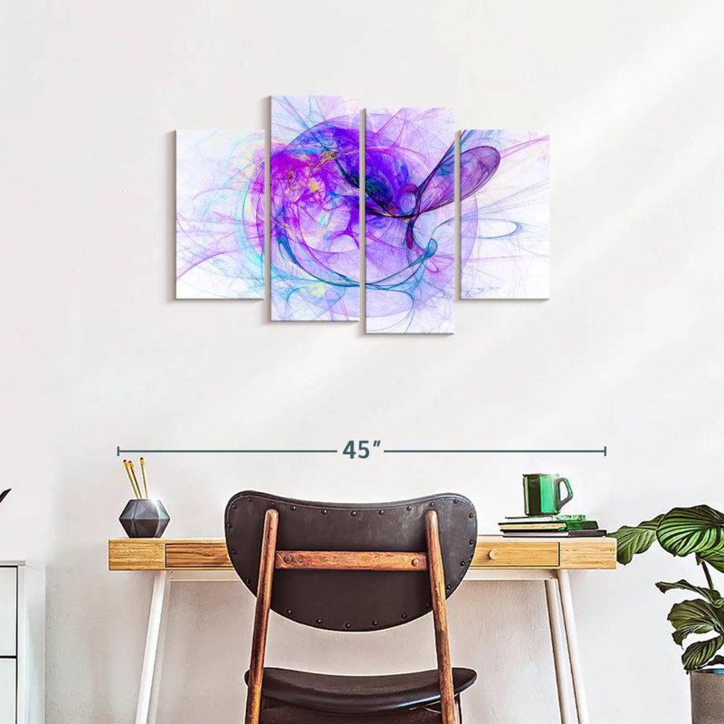 Avery Abstract Purple Strands, 22" H x 36" W