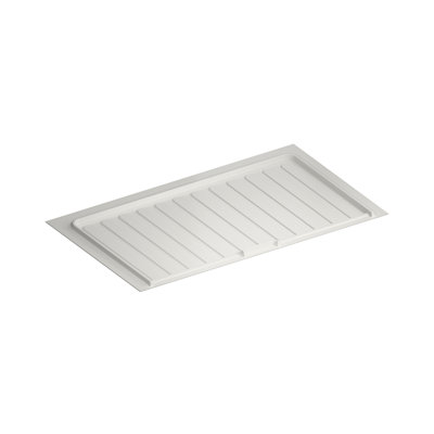White Polymer Trim-to-Fit Drip Tray for 33" - 36" Vanity Sink Base Cabinets