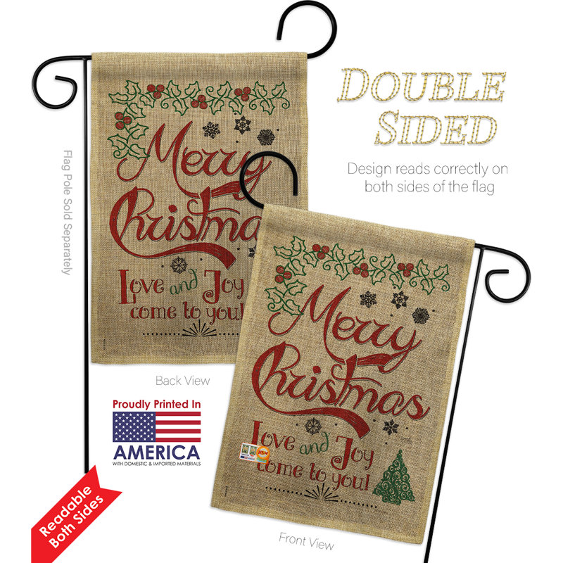 Ensemble de drapeaux en polyester 19 po x 13 po Love and Joy