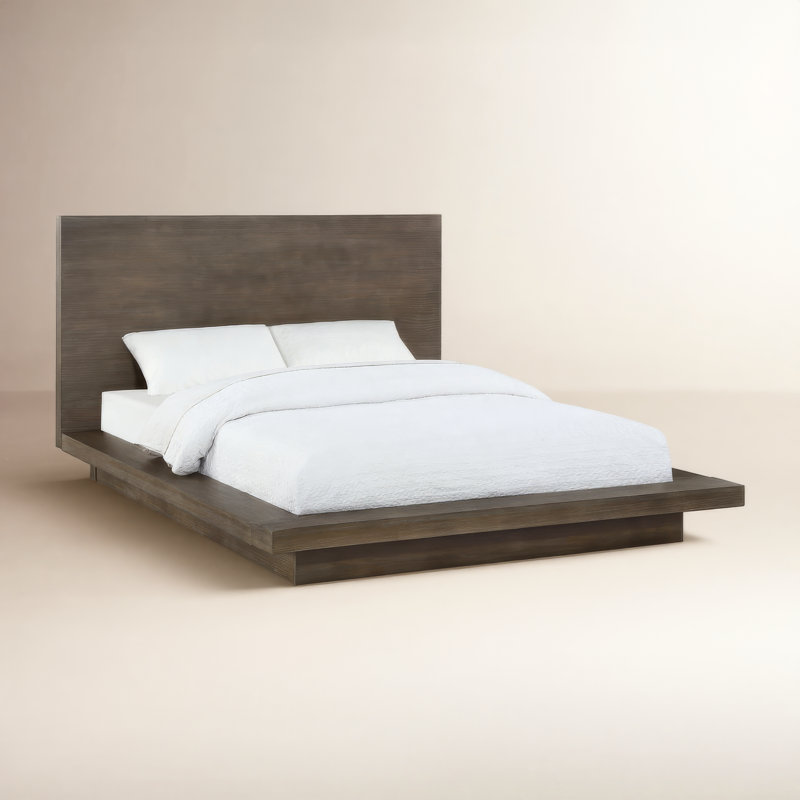 Lit plateforme en bois massif Brooks, Très grand californien