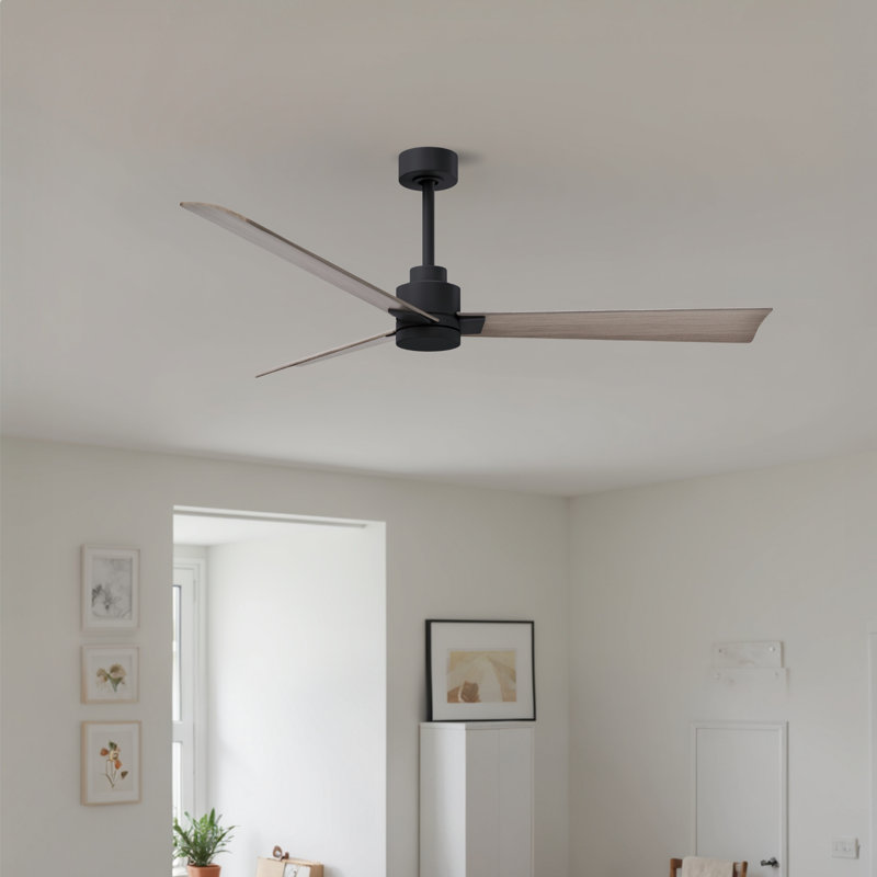 Ventilateur de plafond Alessandra, Gris cendré, Noir mat