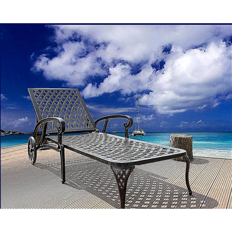 Chaise longue en aluminium coulé brun
