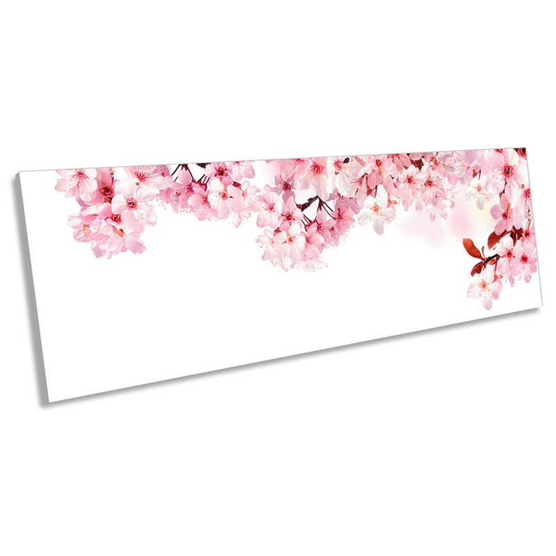 Cherry Pink Floral Blossom - Wrapped Canvas Panoramic Art Prints, 30.48cm H x 91.44cm W