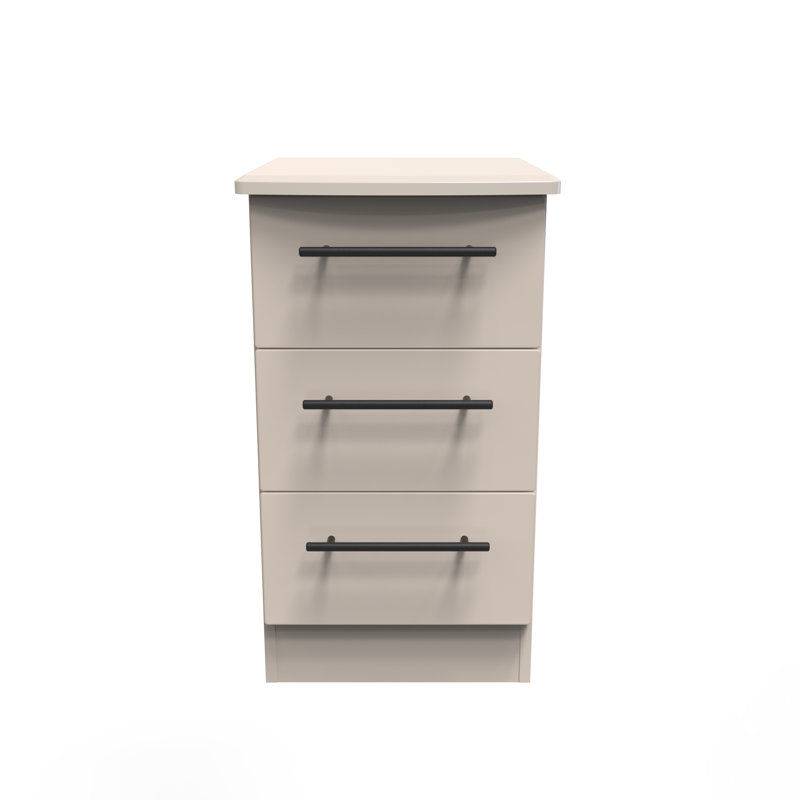 Fully Assembled Lordahl 3 DrawerÂ Bedside Table, Beige