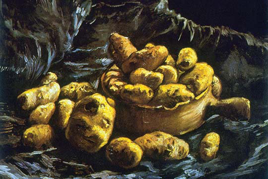 « earthen bol » par vincent van gogh, reproduction d’art, H 44 po x l 66 po x P 1,5 po