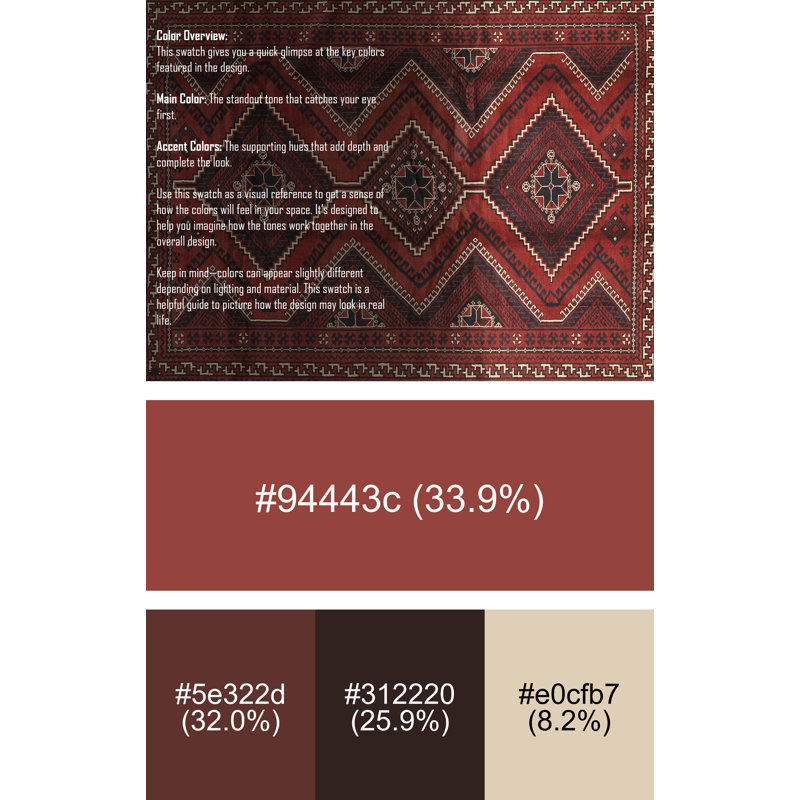 Tapis rouge / brun Southwestern, Rectangle 7 pi x 9 pi