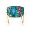 Fauteuil demi-tonneau en velours Winbush