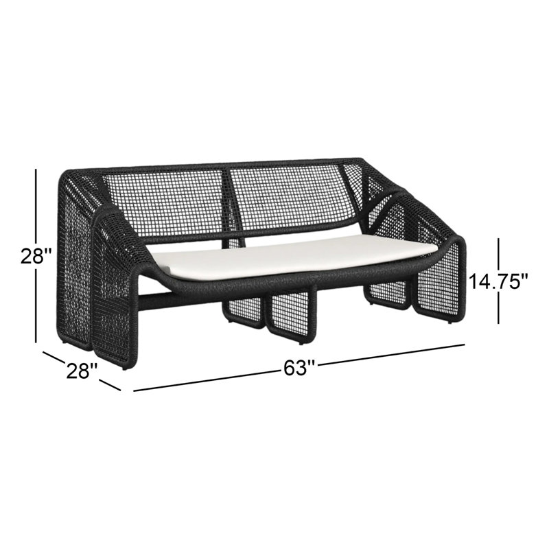 Selma Outdoor 2 - Seat Loveseat, Faux Black Hyacinth