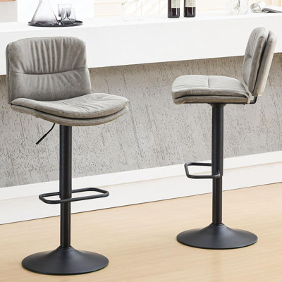 Tabouret de bar double à hauteur réglable et pivotant (ensemble de 3)
