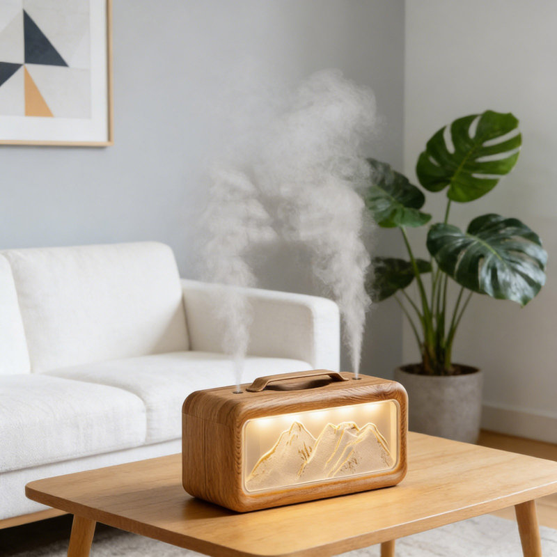 Humidificateur d'air de bureau à la maison pour chambre à coucher, Brown