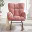 Fauteuil berçant à bascule Teddy en tissu avec structure en métal pour salon-213673370