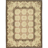 Hand-Knotted High-Quality Beige and Beige Area Rug