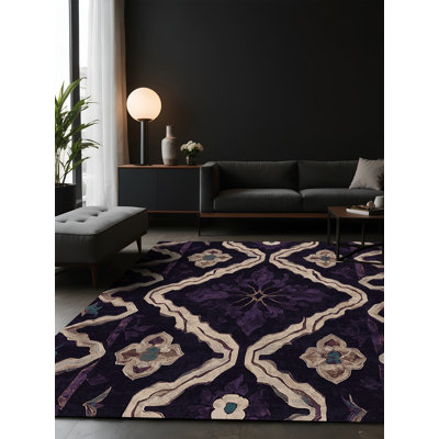 Tapis mauve soyeux et moelleux