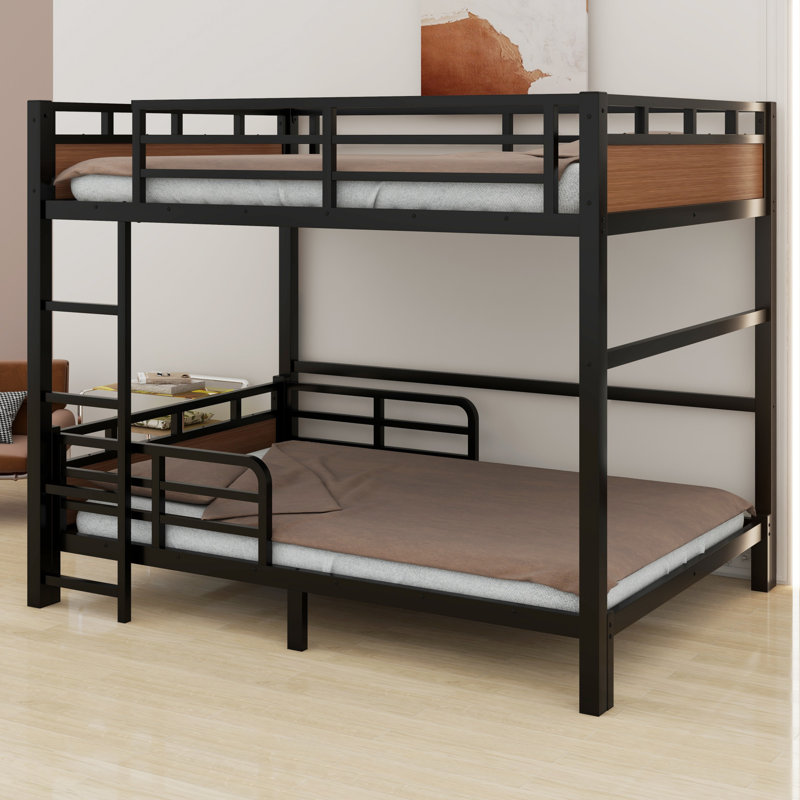 Separable Bunk Beds,With Raised Security Fence, Walnut