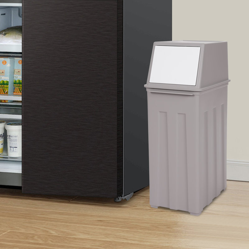 Poubelle 8 gallons avec couvercle, Gris
