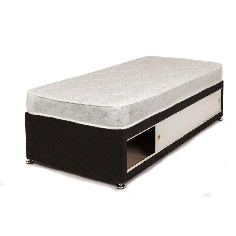 Coilsprung Divan Bed Set, Small Double, Slide Drawer