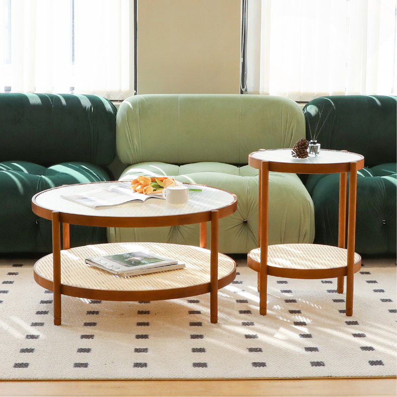 Ensemble de tables basses Modern Farmhouse, 16.9" H x 33.4" W x 33.4" D