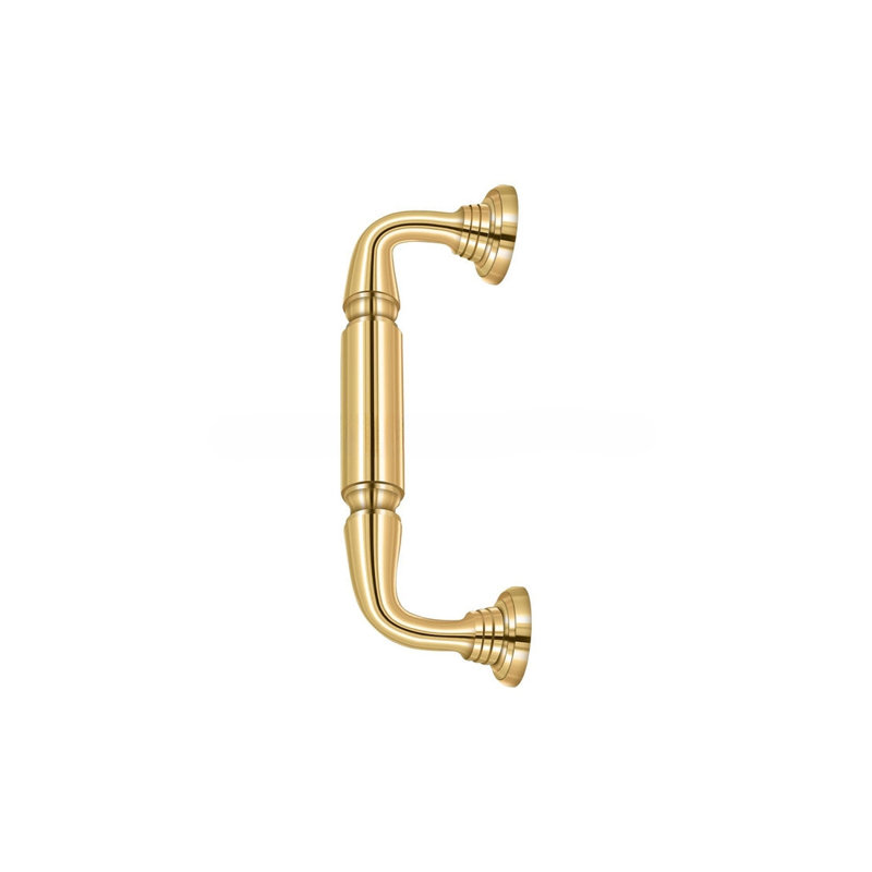 Deltana DP2576CR003 8-7/8" Door Pull with Rosette with 8" Center to Center Lifetime Brass Finish, PVD Polished Brass