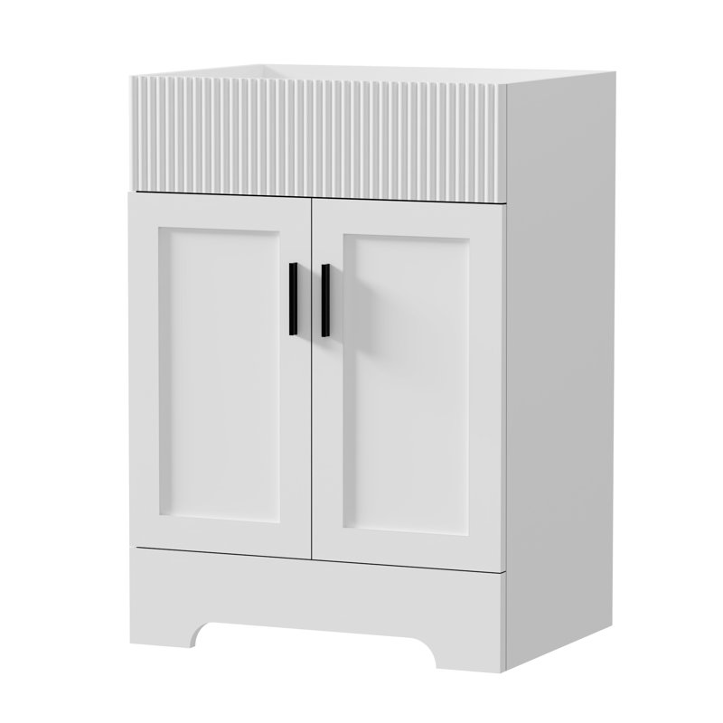 Base de meuble-lavabo simple 24 po seulement, sans comptoir d'évier, Blanc