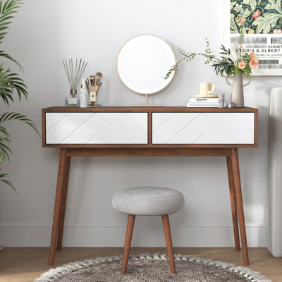 Console d'entrée de salon - Tiroirs à panneaux avec rangement spacieux et table de couleur naturelle derrière le couloir de fabrication du canapé
