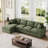 3 - Piece Corduroy Upholstered L-Shaped Sectional-438699074