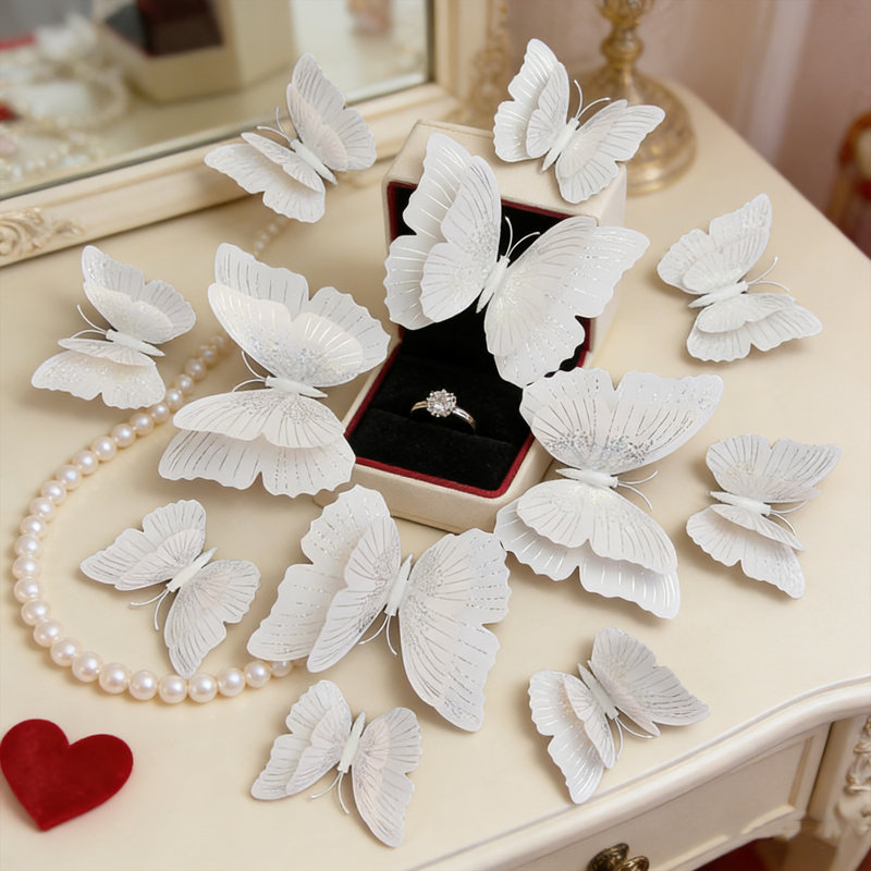 12 Pcs Butterfly Wall Decor, 2 Sizes 3D Butterfly, Wedding Decorations, Birthday Party Decorations, Girls Bedroom Decoration