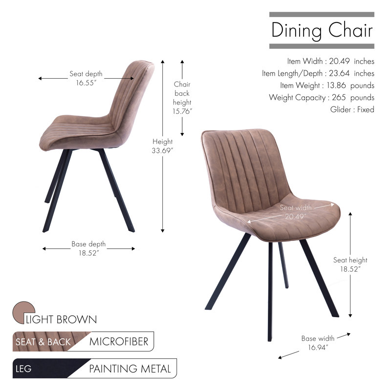 Vue Upholstered Dining Chair, Light Brown
