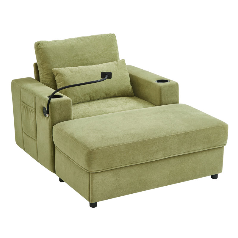 Canapé avec repose-pieds de 42,5 po Keir, Vert