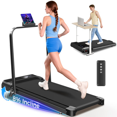 Tapis roulant de marche pour bureau à domicile, tapis roulant pliable sous le bureau avec télécommande, capacité de 350 lb