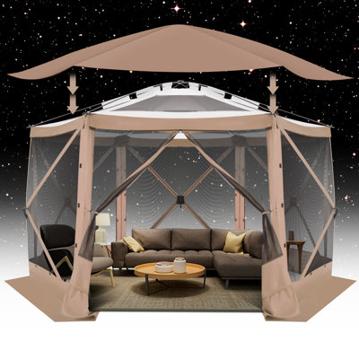 Starry Sky Top ,12x12 Portable Outdoor Camping Gazebowith Mosquito Nettings