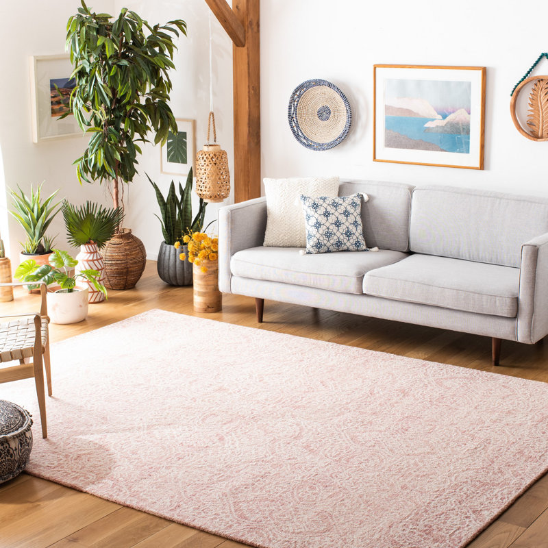 Irondale Hand Tufted Indian Wool And Cotton With Latex Solid Color Rug, Rectangle 4' x 6'