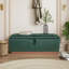 Banc ottoman de rangement recouvert de velours avec compartiment de rangement dissimulé sous le couvercle et siège rembourré-1810381630