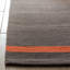 Tapis rayé en laine / coton tissé à la main Amerina Kilim - orange / gris-12415166