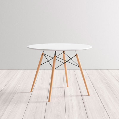 Round Solid Wood Base Dining Table