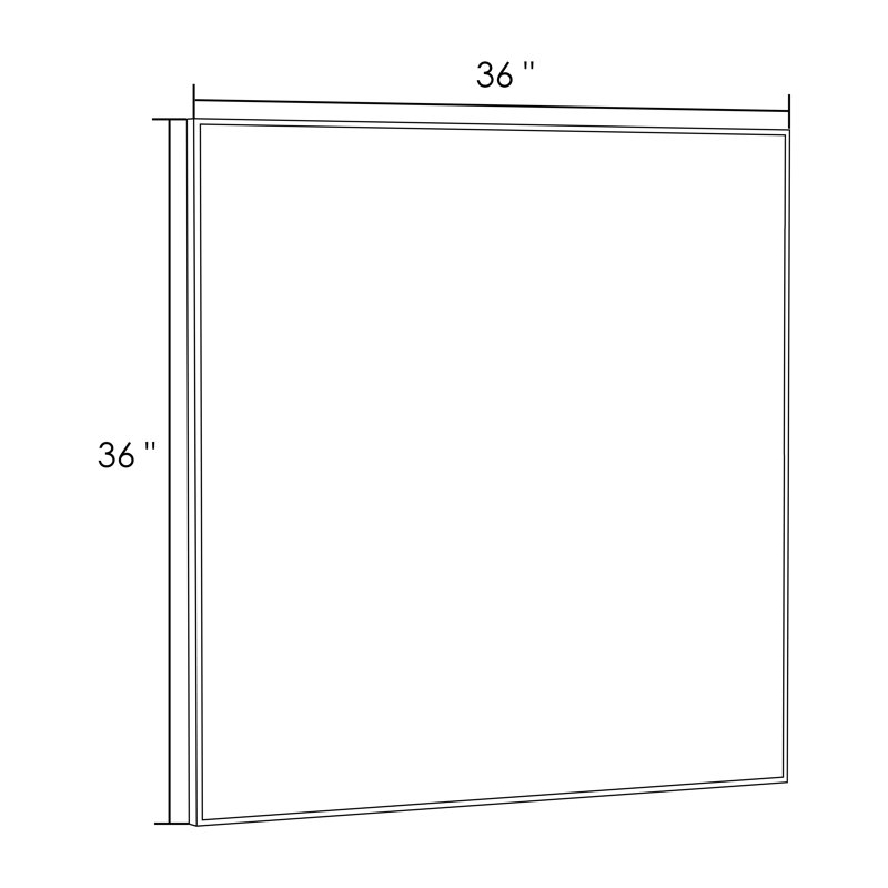 Miroir d'appoint Lesamuel, 36 po x 36 po, Nickel brossé, Carrée