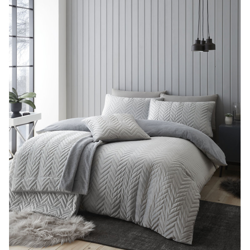So Soft Velvet Double Duvet Cover Set, Single Duvet Cover + 1 Standard Pillowcase