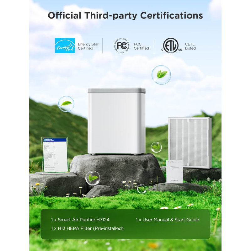 GoveeLife Smart White HEPA Air Purifier with Alexa Control