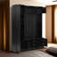 Portemanteau noir de 79 pouces pour le couloir / salon, design 4 en 1 avec banc d'entrée, armoire à chaussures + 6 armoires + 4 crochets à manteau + tablettes réglables, pratique et peu encombrant